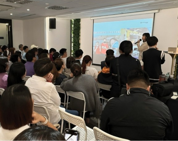 Audience learning session in seminar room